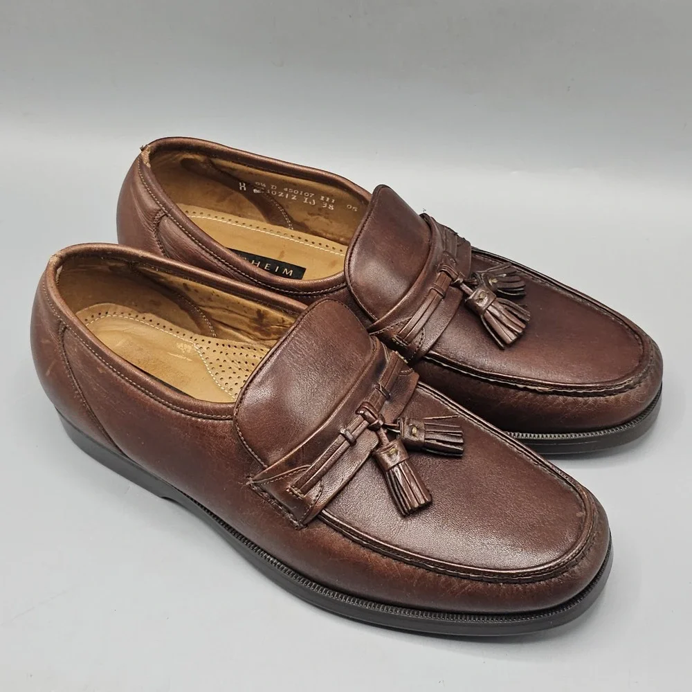 Florsheim Comfortech Kiltie Tassel Penny Loafers Leather Old Money Sz 9.5 D